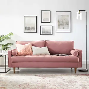 Modway Valour Performance Velvet Sofa in Dusty Rose