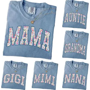 Comfort Colors Custom Floral Grandma Arch T-Shirt, Spring Mama Shirt, Personalized Grandparent Gift, Floral Nana Auntie Mimi Gigi Grammy Shirt