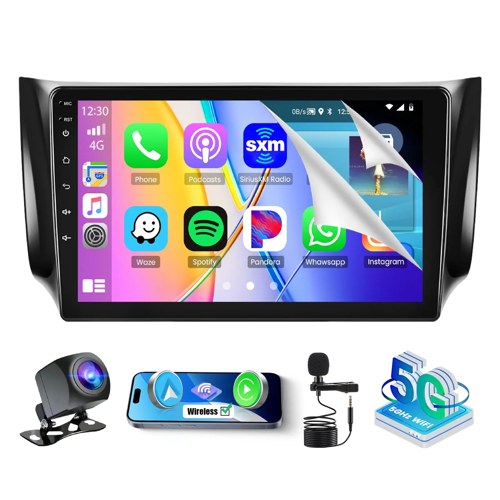 10.1-inch Automotive Radio Upgrade for Nissan Sentra 2013-2017, [2+32G] Touch Screen Stereo Car Accessories with Wireless CarPlay, Android Auto, GPS, Bluetooth, WiFi, SWC, FM, RDS, DSP, Car Camera, Cars Accessories