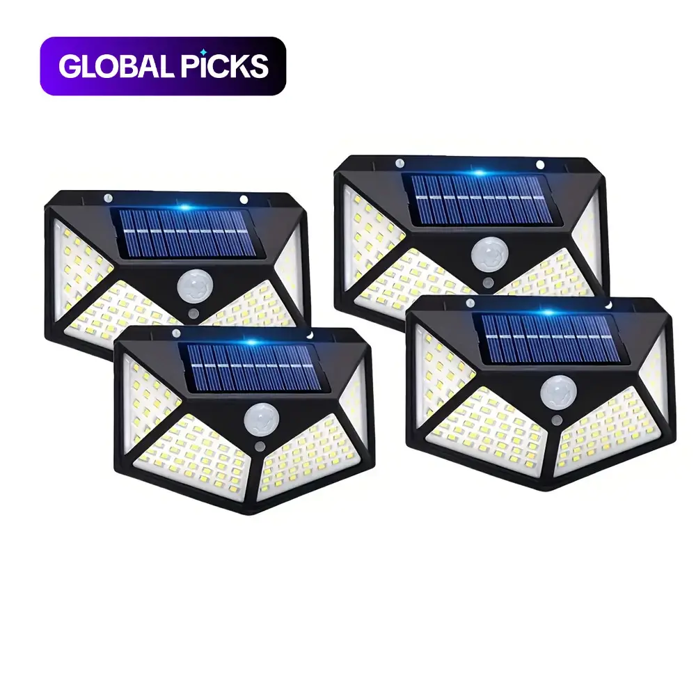 100-LED Solar Smart Light with Motion Sensor, IP44 Wall Sconce with Touch Control, Solar Wall Lamp, Waterproof Solar-Powered Outdoor Light, Solar Outdoor Lights, Easy Installation with No Wiring, Outdoor Lighting #GLOBAL PICKS