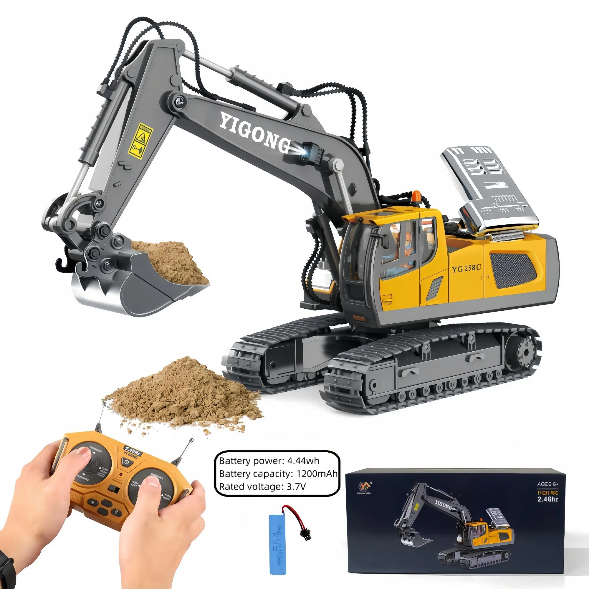 Remote Control Excavator Toy, Including 1 Remote Control Excavator Toy ...