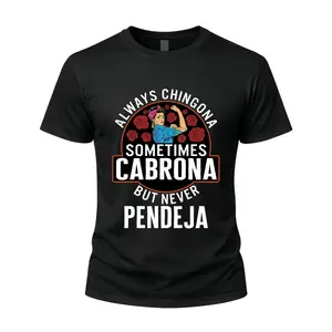 Latina Chingona Letter Print Black Shirt Men Women Unisex Harajuku Streetwear Oversized Casual Sweet Wear Outfit Funny Spanish Quote Graphic T-shirt Tee Top Trendy Y2K Fashion Everyday Clothing