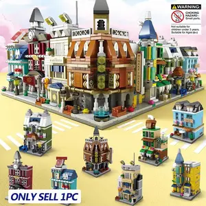 European Business Street Adult Set, City Street Scene Building Blocks Model Kit with Library Opera House, Birthday Gift Home Decoration