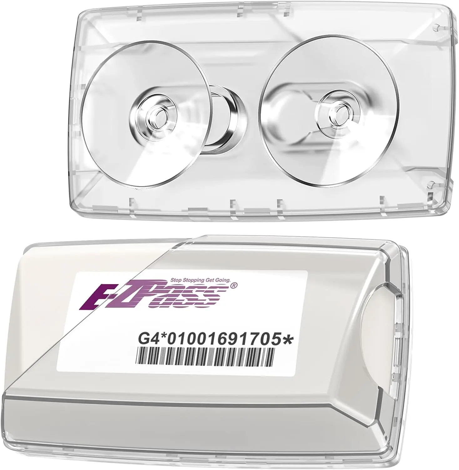 1Pack EZ Pass Holder for Windshield, Strong Suction Cup Toll Pass Transponder Mount, Clear UV Protective