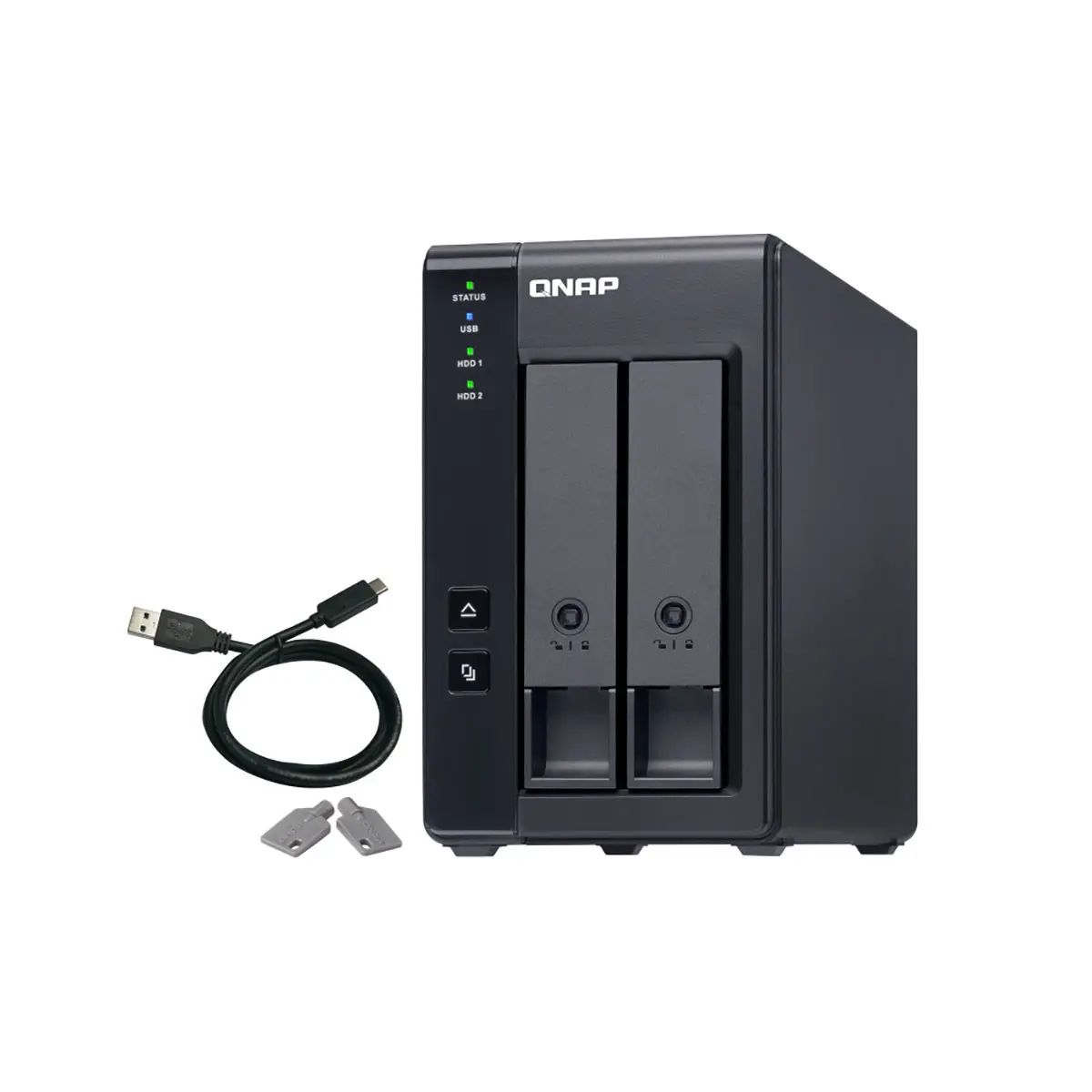 QNAP TR-002 2-Bay USB 3.2 Gen 2 Type-C RAID Expansion Enclosure, Diskless