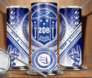 Zeta Phi Beta Sorority 20 oz. Skinny Stainless Steel Tumbler