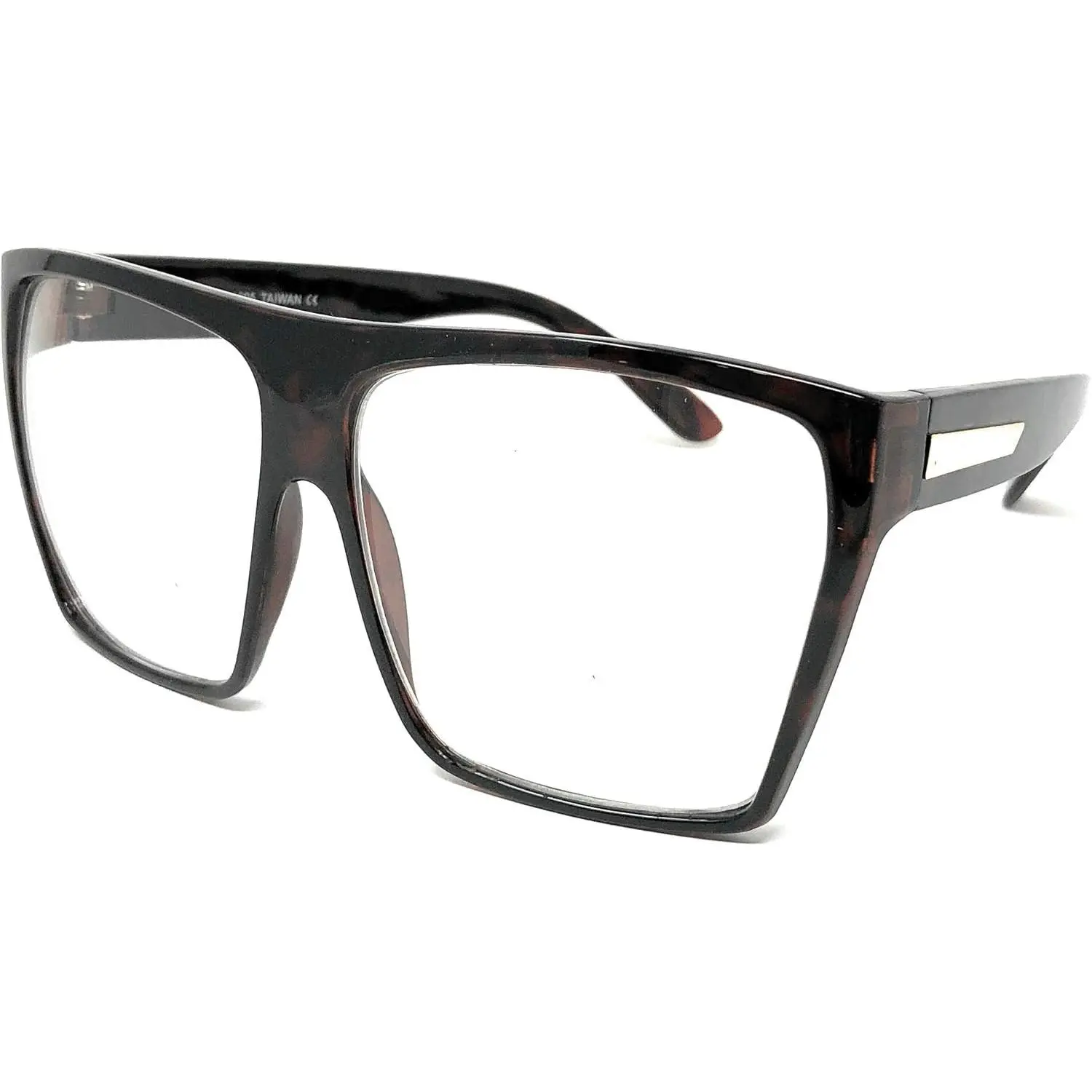 Super  Eyeglasses Flat Top Square Clear Lens Glasses Frames