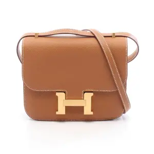 Pre-owned HERMÈS Calfskin Shoulder Bags Hermes Constance3 Mini Miroir Leather Shoulder Bag