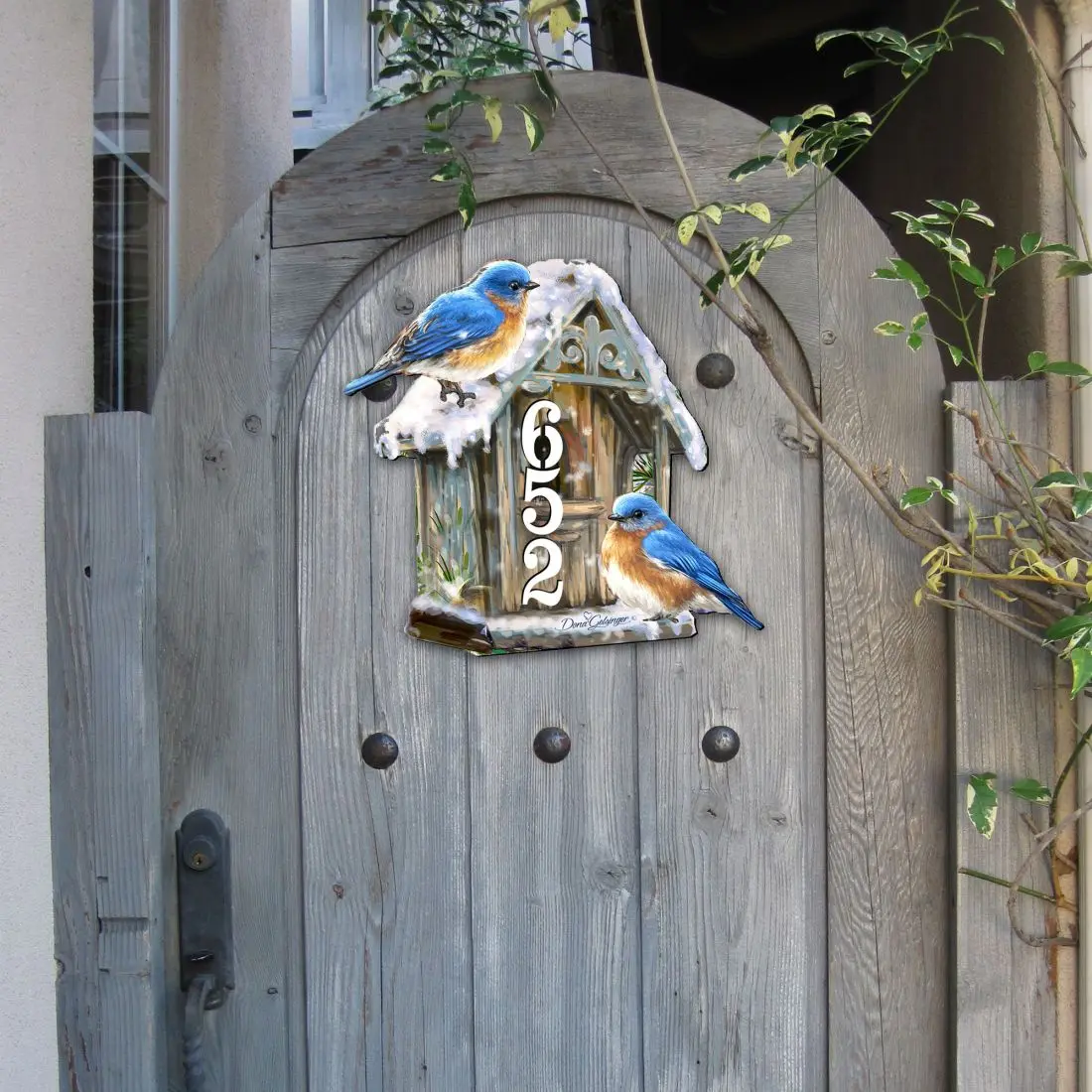 Designocracy MA8461054-1-1533-12 12 in. Colorful Bird Lover 3D Wooden House Number Sign, Decorative Wall Artwork, Home Decor Plaque for Gifting