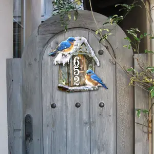 Designocracy MA8461054-1-1533-12 12 in. Bird Lover Decorative 3D Wall Artwork Wooden House Number Sign, Home Decor Plaque for Gifting