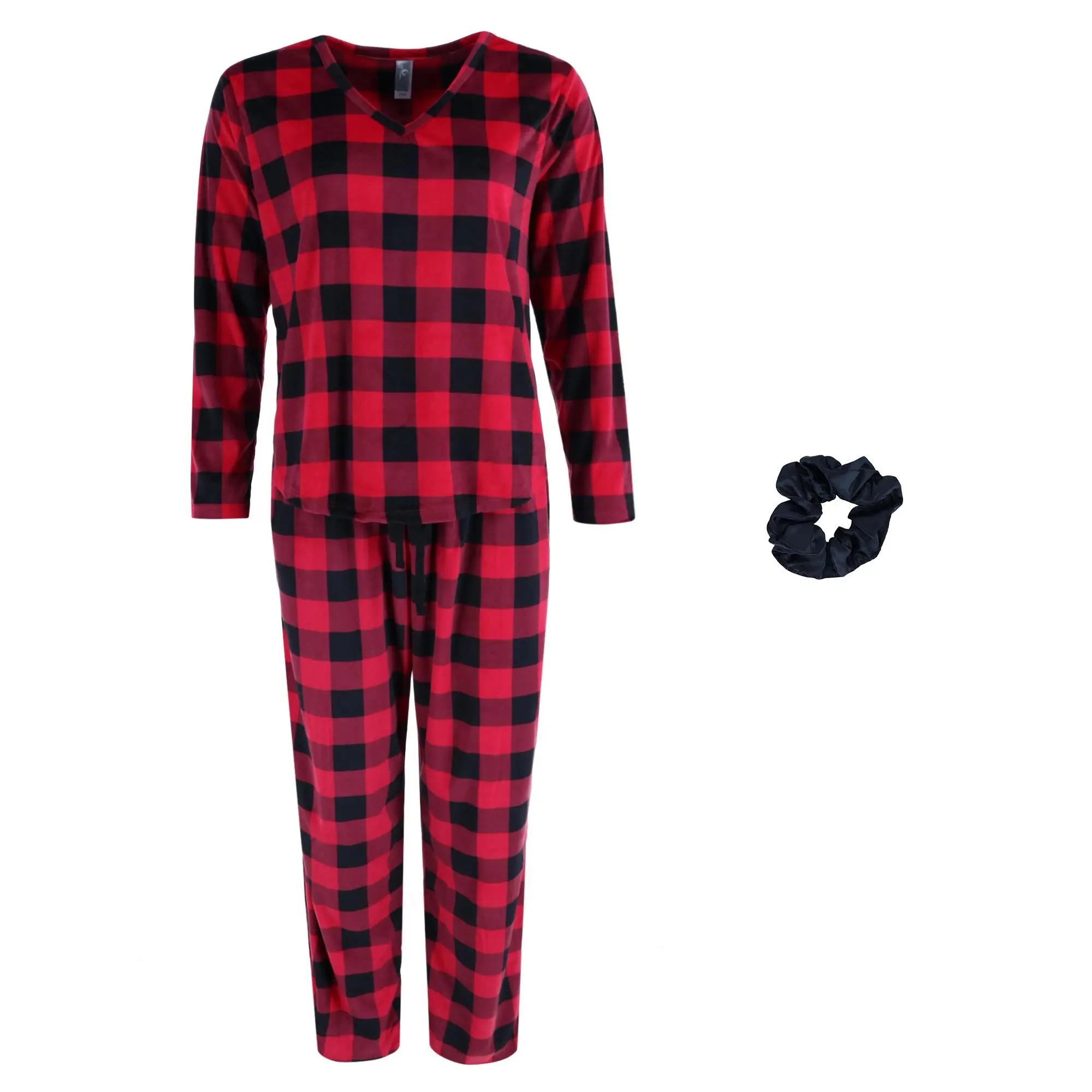 PJ Couture Women's Buffalo Plaid Pajama Sleep Set, Long Leg Pajama Sets