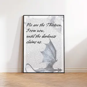Thirteen Quote Fantasy Wall Art, Manon Inspired Book Art Print, Throne of Glass Literary Artwork, Reading Nook Decor, Gift for Book Lovers.