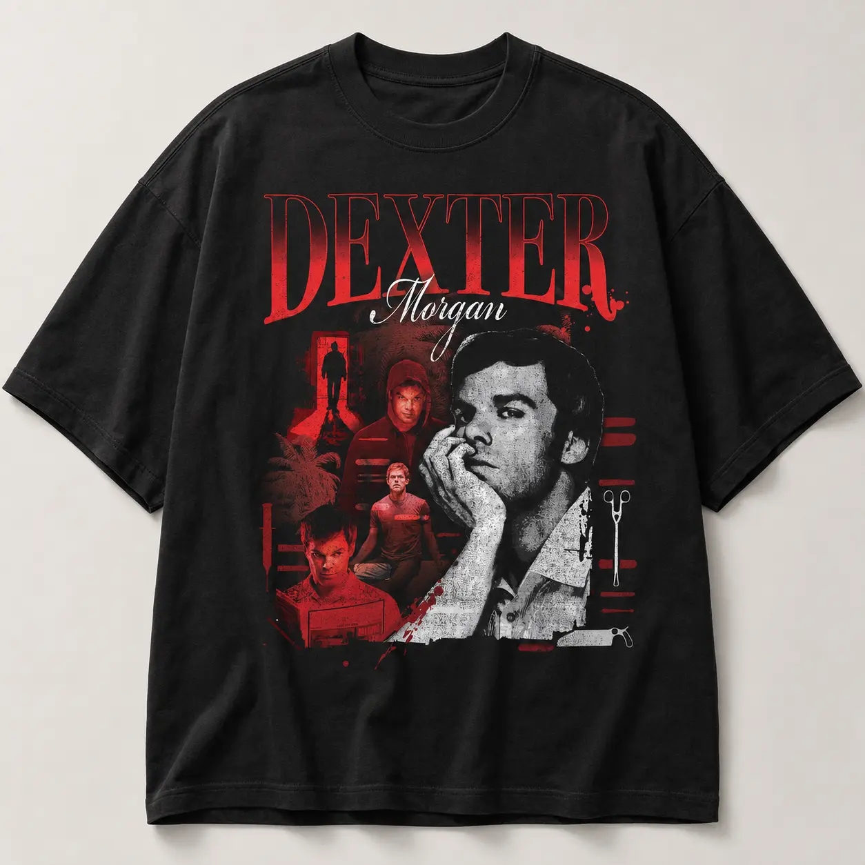 Dexter Morgan Heartthrob Comfort Colors T-Shirt, Vintage Crime Drama Character Collage Tee, Retro TV Show Shirt, Unisex Fan Gift