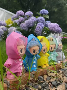 Labubu Doll Raincoat Set with Waterproof Boots, Fits 17cm Universal Doll Clothes, Cute Colorful Design, Perfect Gift Accessory