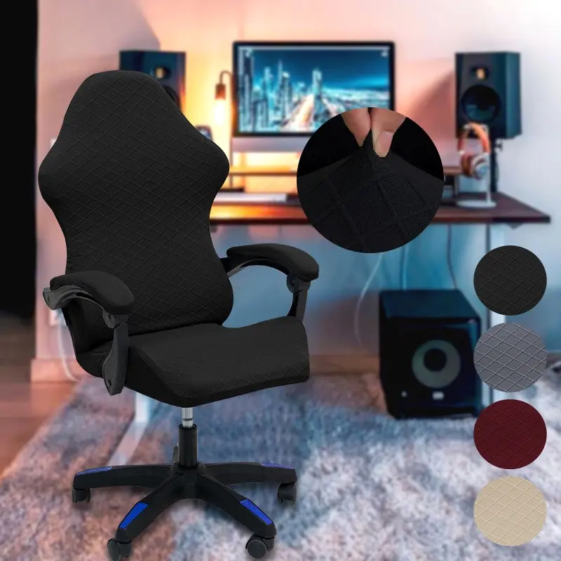 3-Piece Gaming Chair Cover Complete Set, Includes One Chair Cover and Two Armrest Covers, Elastic Material Washable Fabric, Protection, Suitable for Computer and Recliner Chairs, Versatile Use, Elastic Fit