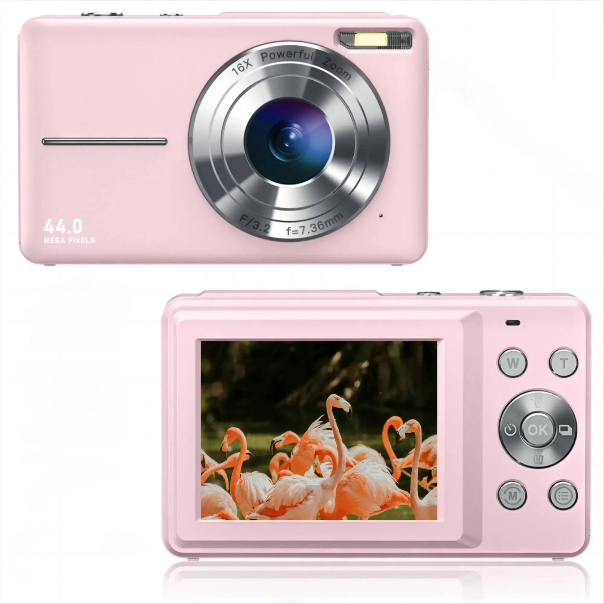 Digital Camera for Summer Gift, Rechargeable 5MP Image Sensor Cameras Digital with 16X Digital Zoom, 1080P Autofocus Anti-shake Video Camera with Fill