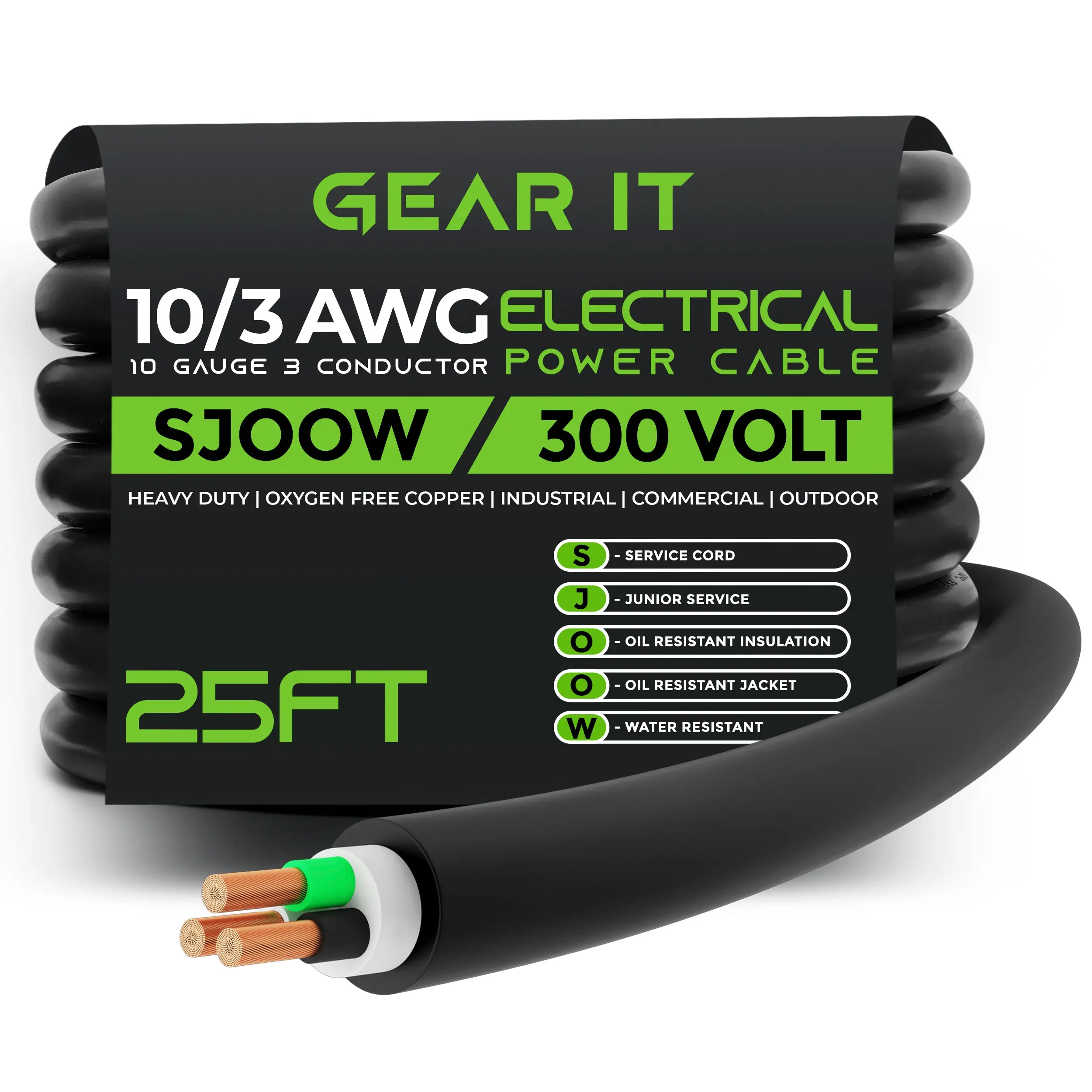 10/3 SJOOW OFC Power Cable 300V Electric Wire 10/3 SJOOW OFC Power Cable 300V Electric Wire