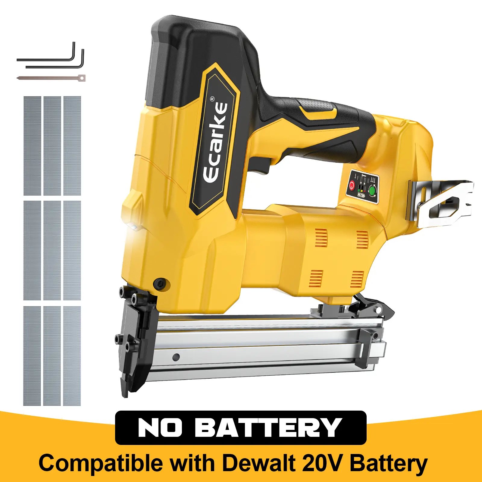 Brad Nailer Cordless Stapler for Milwaukee 18V, 2 in 1 Electric Nail Gun/Staple Gun with 18GA Nails/Staples,Battery Power 2 Inch Nailer for Trim Wood