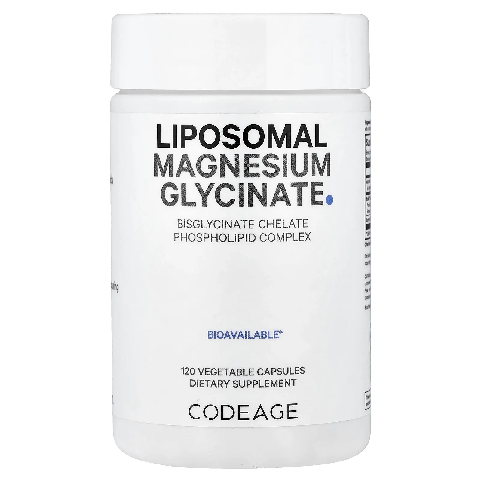 Codeage Liposomal Magnesium Glycinate, 120 Vegetable Capsules
