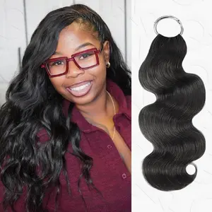 QVR Body Wave Crochet Hair Natural Black Machine Made Feather Crochet Human Hair Extension TikTokShopHolidayHaul