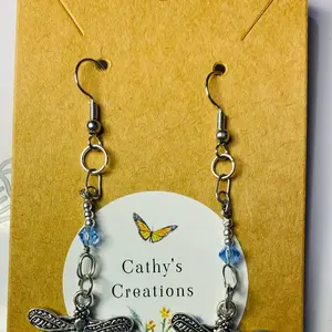Dragonfly dangle beaded Earrings
