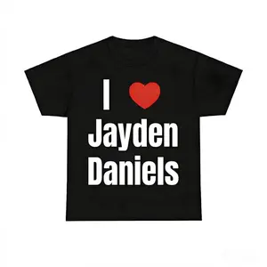 Game Day Gear Cotton T shirt I Heart Jayden Daniels for Fans Graphic