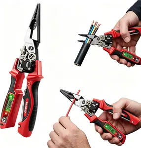 Multifunctional Digital Electrician's Pliers, Wire Stripper with Voltage Tester, Professional Electrical Stripping Tool, Heavy Duty Cable Cutter, Repair Equipment