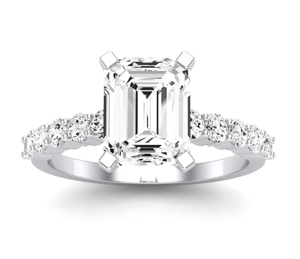 Magnolia - Emerald Moissanite Engagement Ring