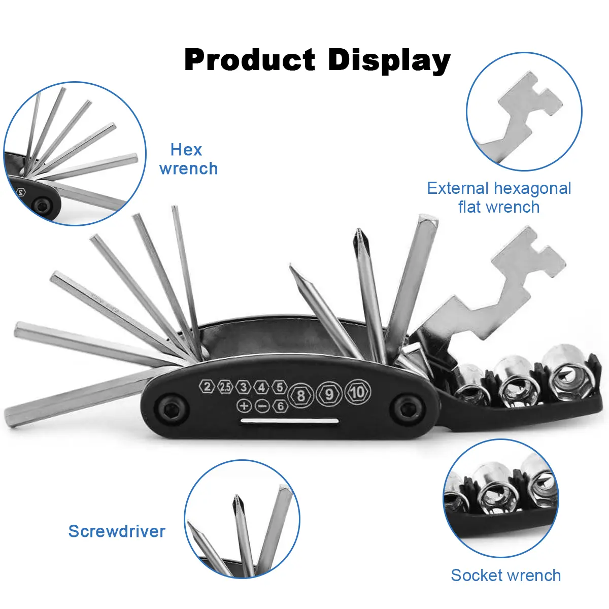 Upgraded 16-in-1 Universal Wrench Set, Heavy Duty Multifunctional Combination Tool Kit with 360° Rotating Head & Anti-Slip Grip, All-in-One Essential Gear for Auto, Home & DIY Repair