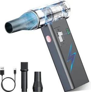 Small Size Cordless Computer Duster, 150000RPM Brushless Motor, Powerful Airflow for Keyboard/PC/Car, USB-C Rechargeable
