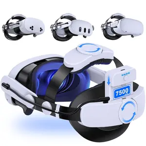 Strap for Quest 2/Quest 3/Quest 3S, 7500mAH Detachable Pack Replacement for Quest 2/3/Elite Strap, Double Knobs, Soft Cushion, Reduces  , Enhanced Comfort and Support