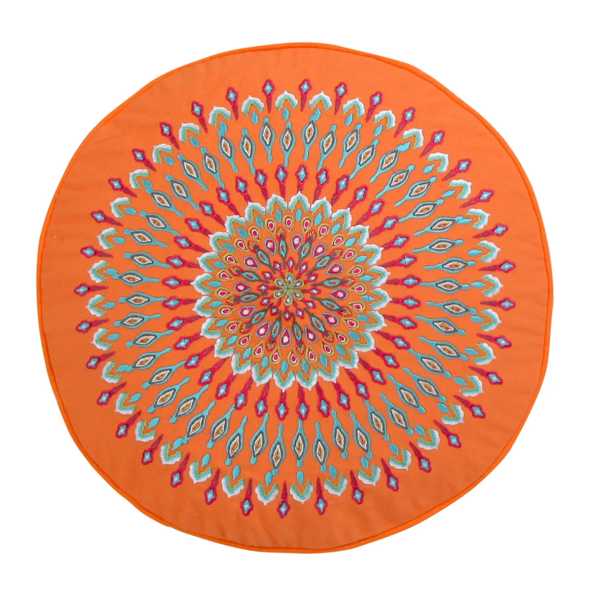 Mirage Peacock Round Pillow