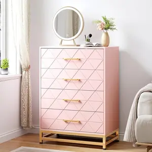 ​​Pink 4-Drawer Dresser for Bedroom & Closet Tall Chest with Soft-Close Glides, Anti-Tip Kit | 36.22" H Space Saving Storage Organizer​
