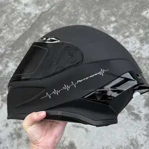 1PC Fits decor spots of commute motorcycle helmets/personality vehicles, during morning rush traffic, this racing heartbeat sticker eases commute dullness, letting ordinary gear show “hardcore passionate motorcycle racing attitude