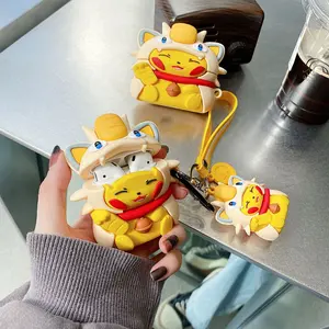 1 Lucky Cat shaped headphone protective case, durable silicone headphone case with anti drop function, Apple wireless Bluetooth headphone case, suitable for AirPods 1/2/3/4/pro/pro2/pro3