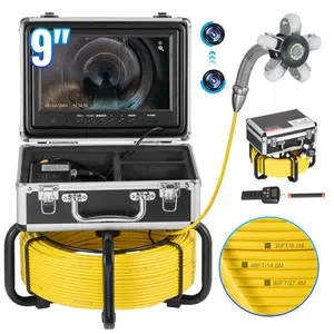 VEVOR Sewer Camera with 512Hz Locator, 98 ft/30 m, Self-Leveling Drain Inspection Camera with  9" 1080P HD Screen, 36X Zoom, Snake Plumbing Camera with Lights-12 LED, 32GB SD Card for Duct Pipe