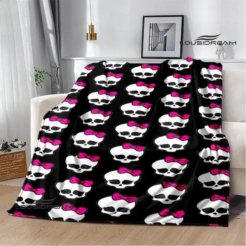 Monster High Flannel Blanket - Ultra Soft, Cozy Warm, Creepy Cute Style for Draculaura & Frankie Fans, Teen Girl Gifts, Bedroom Throw for Home Use