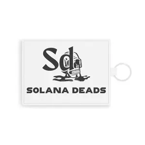 Saffiano Leather Card Holder — Solana Deads Skull Logo Card Wallet