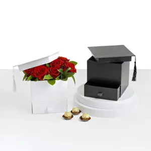 Graduation Flower/Gift Box, Square with Drawer  W7955, 7956