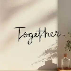 1pc Better Together Metal Wall Art, Better Together Statue Mural, Perfect for Bedroom Wall, Living Room Wall, Family Room Wall, Anniversary Decor, Ideal Gift for Couples, Rust-Resistant Metal