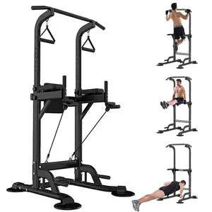 Sportsroyals Power Tower Pull Up Dip Station Assistive Trainer Multi-Function Home Gym Strength Training Fitness Equipment 440LBS