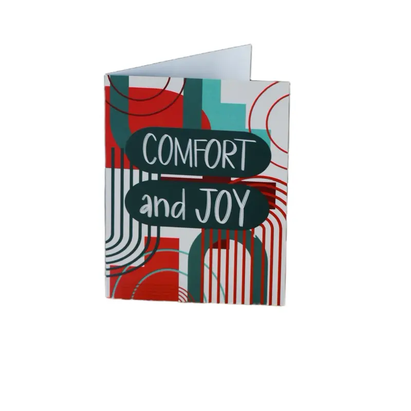Comfort and Joy Holiday Christmas Card with A2 Envelope by Heart Cards USA Whimsical Design for Christmas Birthdays and Special Occasions Sweet Card