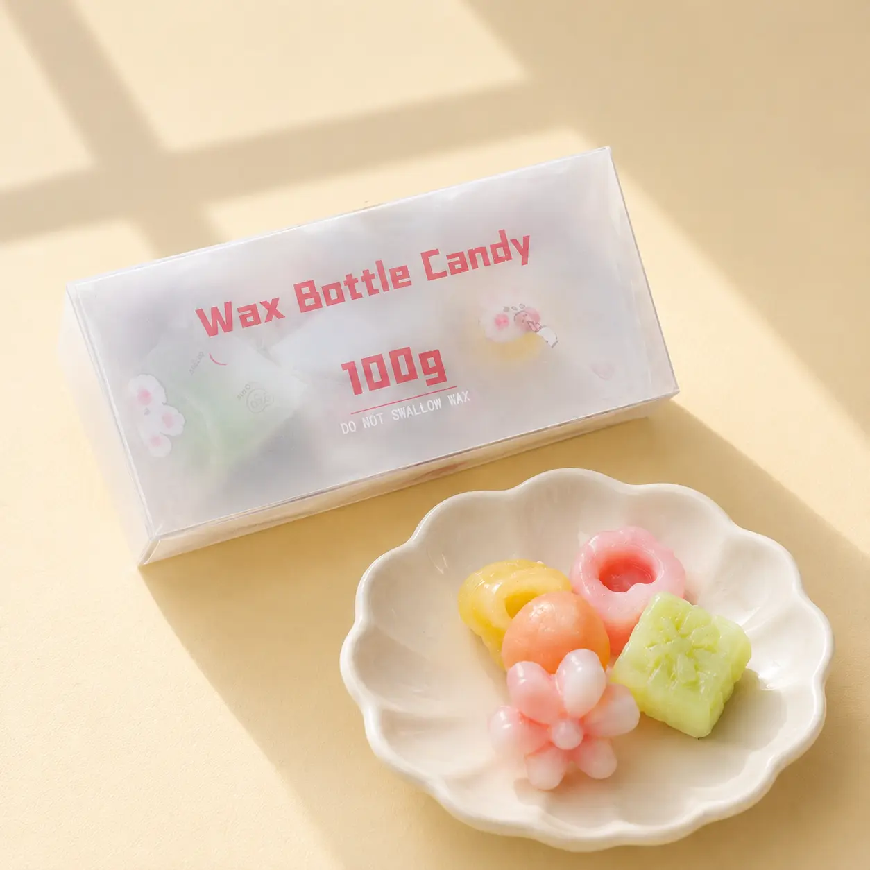 Fun Wax Bottle Candy, Ice Lychee Fragrance, 3.5 oz Box, Summer Cool Mini Drink Shaped Candy, Bursting IcySweet Flavor Juice, Unique Chewy Wax Styles, Novelty Sweet Bonbon Gift
