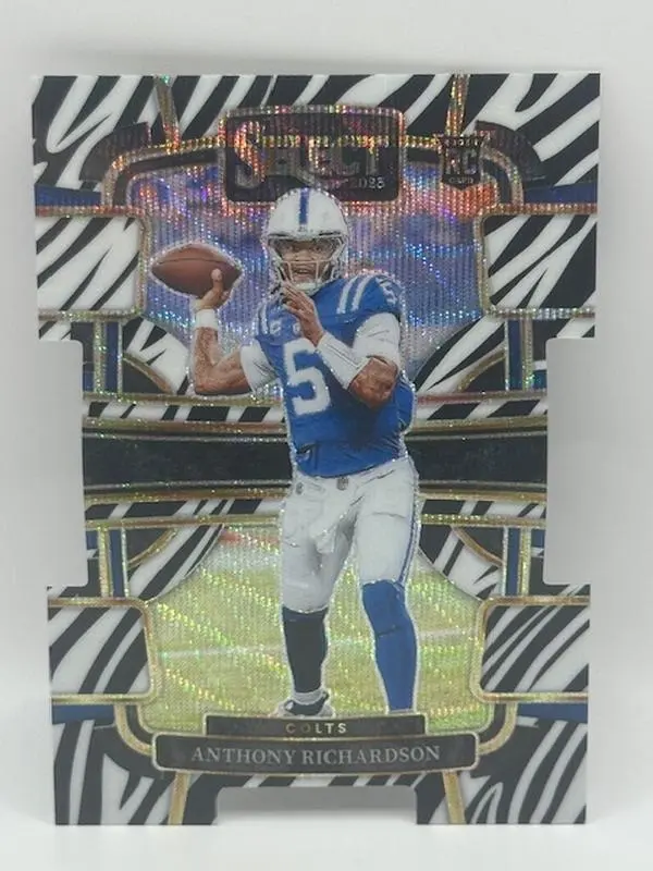 2023 Panini Select Concourse Anthony Richardson Rookie Zebra Die Cut Prizm