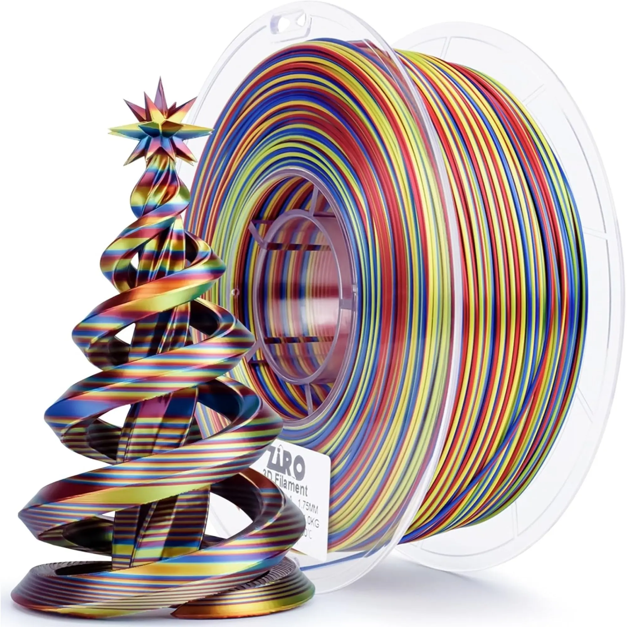 Ziro 1.75mm Dynamic Stripes Glossy Silk PLA 3D Printing Filament with Liquid Metal Sheen, Durable & Structurally Sound, Excellent Bed Adhesion, Ideal for Artists Making Jewelry Boxes (Computers & Office 3D Printing Supplies)