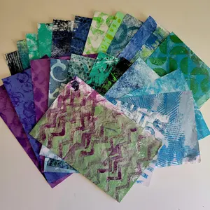 MultiColorMixed Media, collage paper kits, Hand painted papers. 24 piece Pack#50