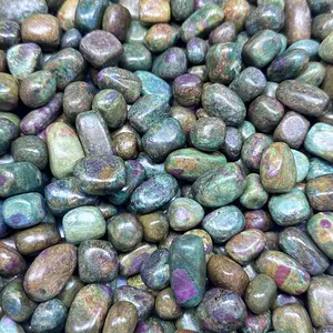 Natural Ruby in Zoisite Tumbled Stones Fluorescent Under UV Light Cleansing Crystal for Home Decor  Meditation