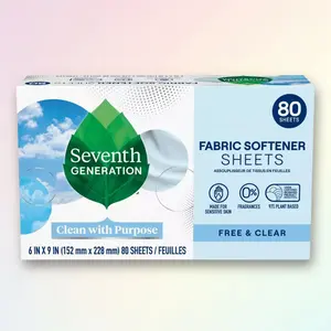 Seventh Generation Fabric Softener Sheets Free & Clear - 80ct