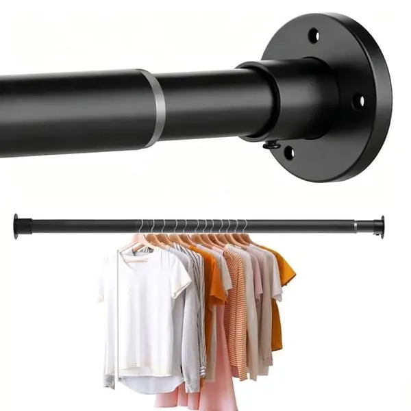 Heavy Duty Adjustable Closet Rod - Closet Organizer and Storage Hanger for Wardrobes, Bathroom, Laundry Room
