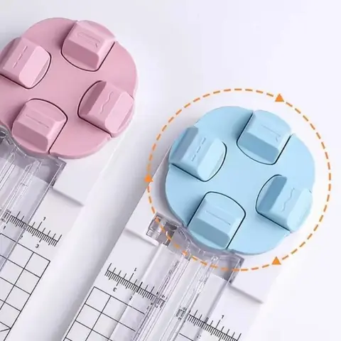 4-in-1 Portable Lightweight ABS Plastic Multi-Blade Craft Paper Trimmer with Scale Guide - Cutting Supplies for Adults, Albums, Wedding; Straight, Wave, Perforated Cuts, Creasing (Coupons Available)